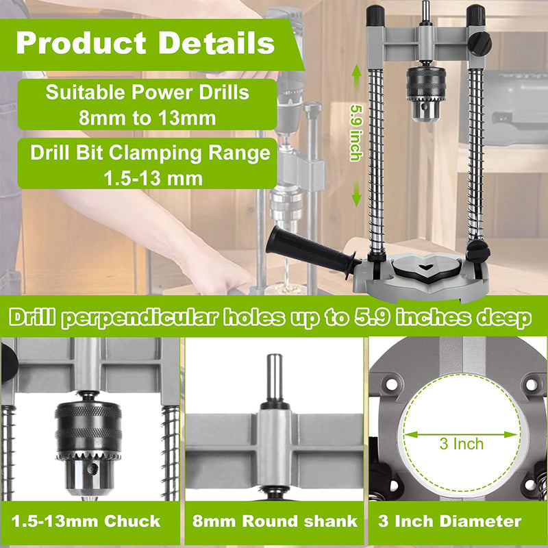 Adjustable Angle Drill Stand 45–90°
