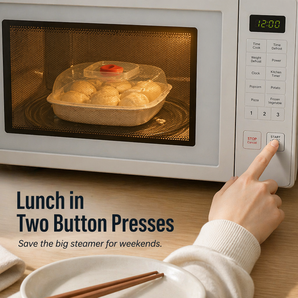 Microwave Steamer for Dumplings and Vegetables