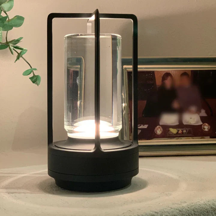 Lumiere Lantern Cordless Crystal Table Lamp