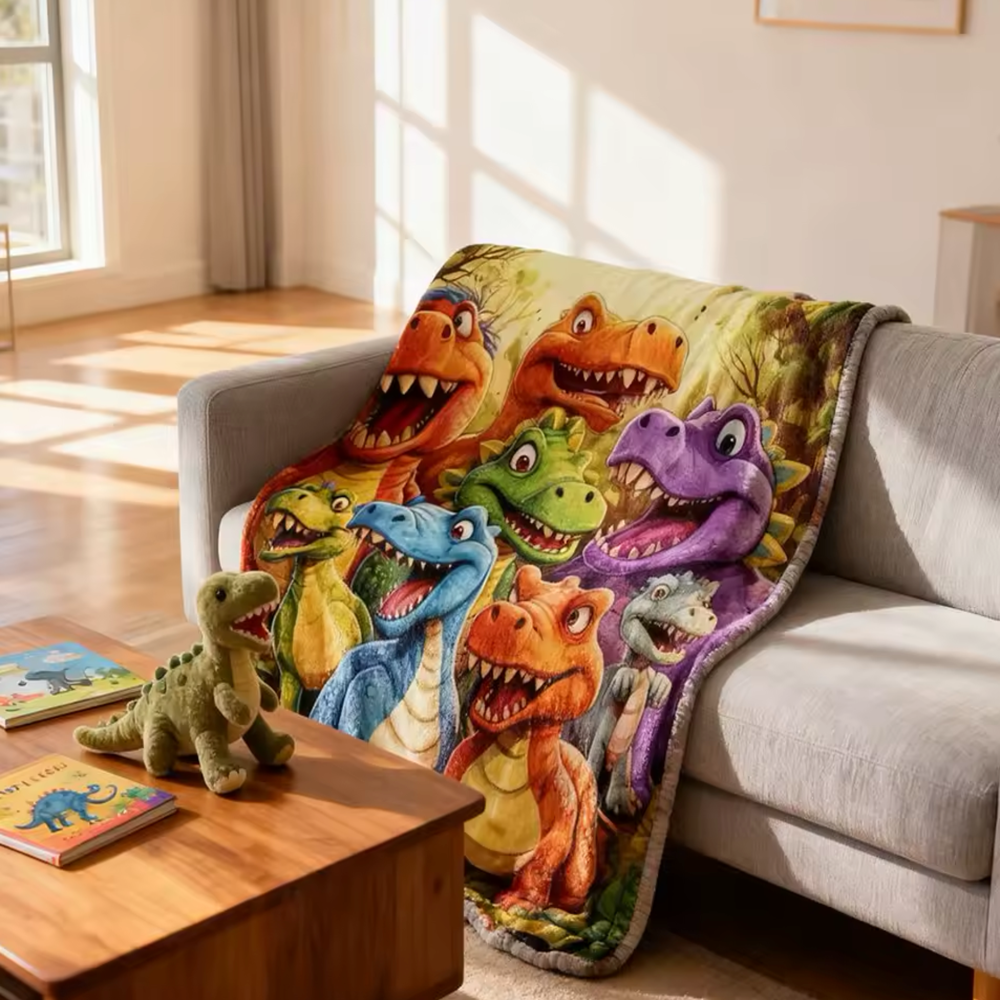 Cozy Dinosaur Blanket for Peaceful Nights and Happy Kids