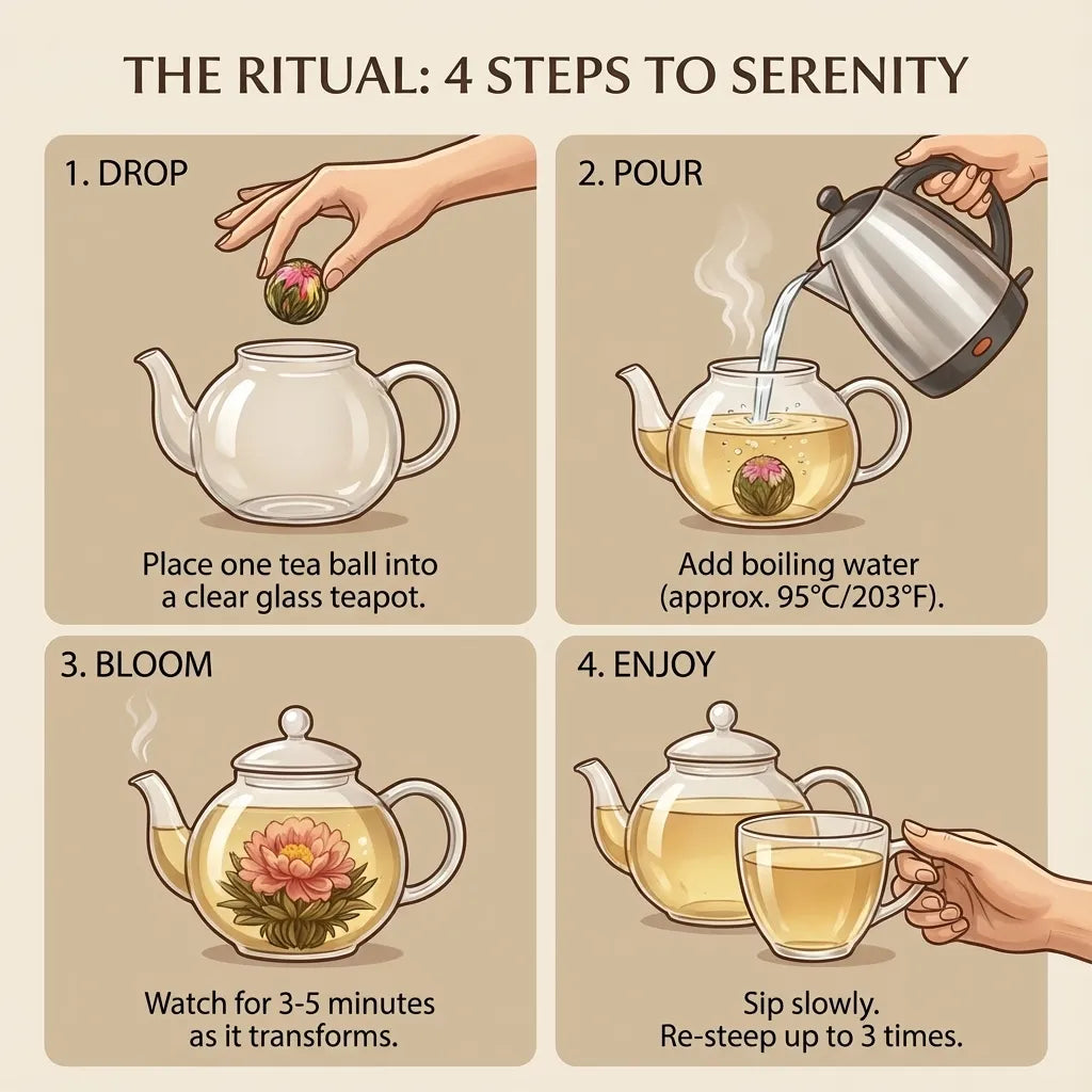 Blooming Pu-erh Flower Tea Balls