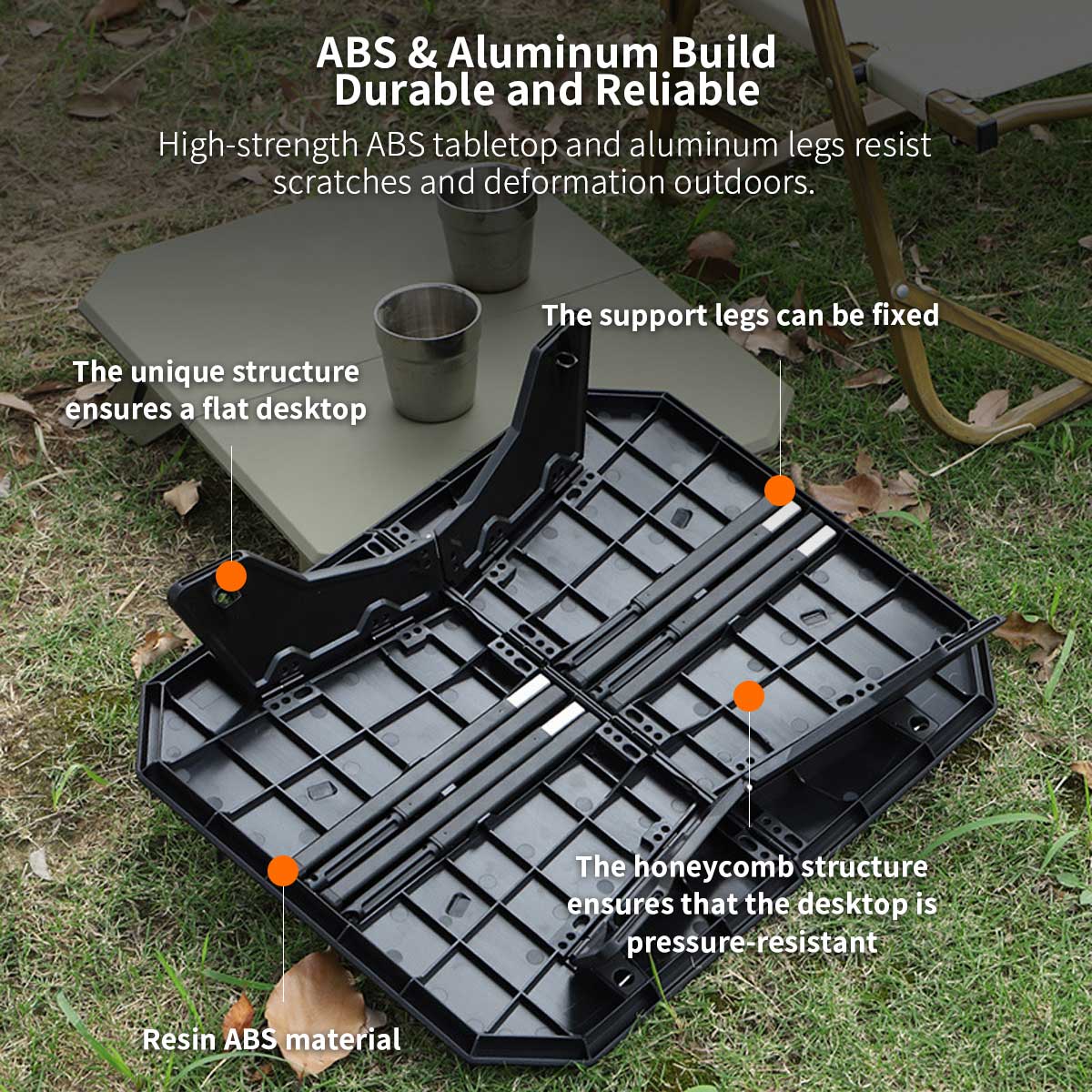 Lightweight Folding Camping Table with Adjustable Height