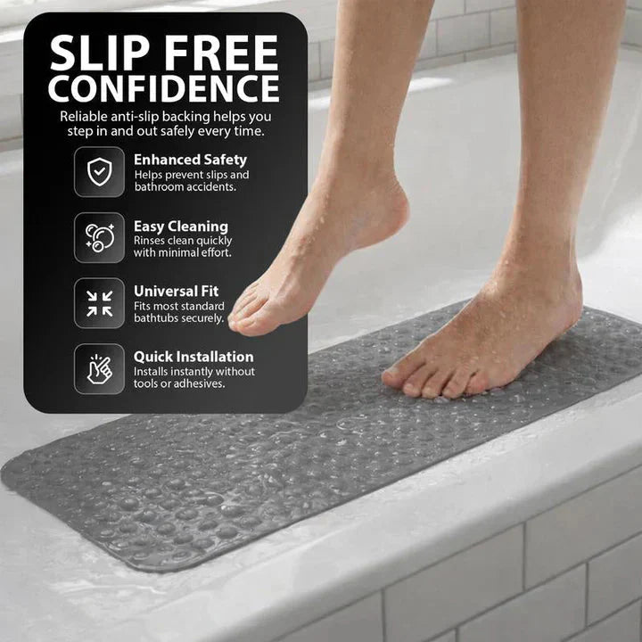 Non-skid Bath Mat | Raised Texture | Quick Water Flow | SafeStep