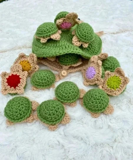 Turtle memory game (crocheted finished product)