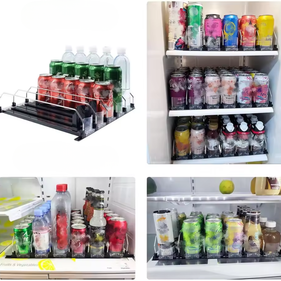 Chill Glide Organizer — Effortlessly Access and Arrange Your Beverages!