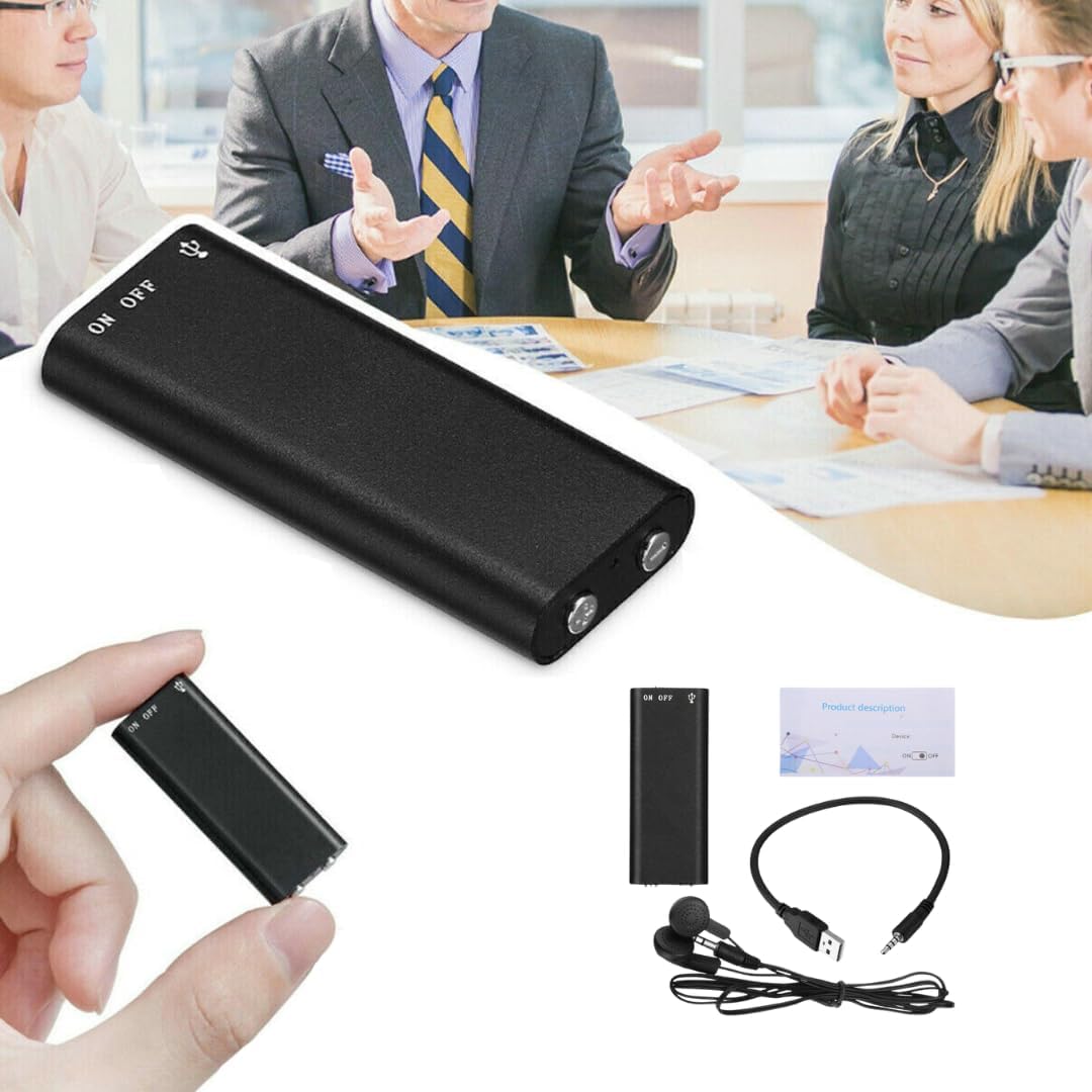 Dictation Device | Compact Audio Recorder | Single Button Recording | MicroSpy