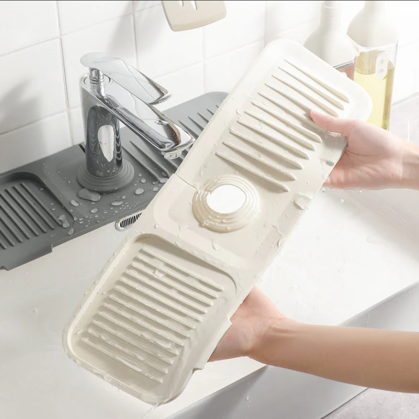 HydraGrip — Sink Splash Guard Mat with Drain Tray for Kitchen & Bathroom