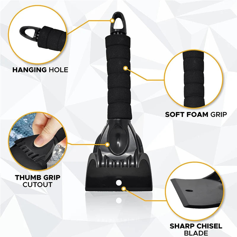 Ice Scraper with Built-in Fleece Glove – Winter Warmth, Scratch-Free Use