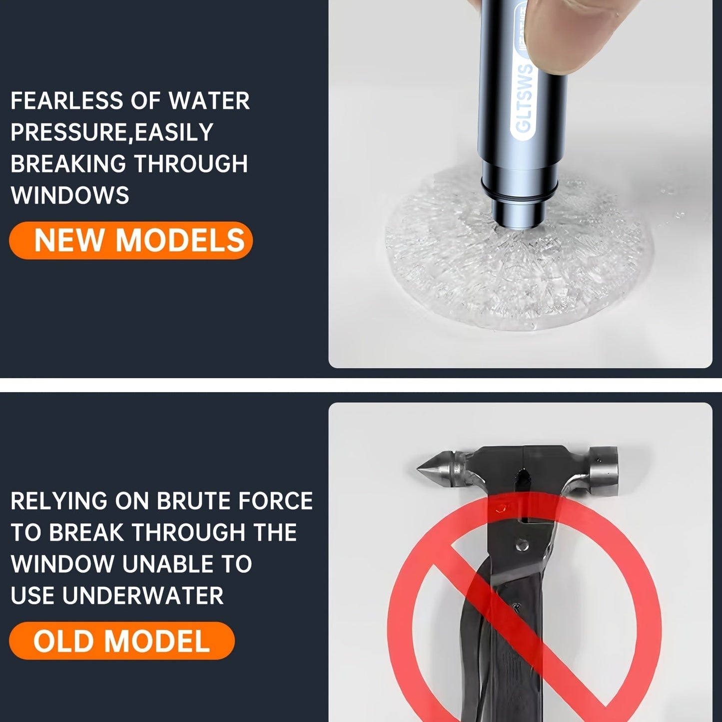 Emergency Car Rescue Hammer with Seatbelt Cutter