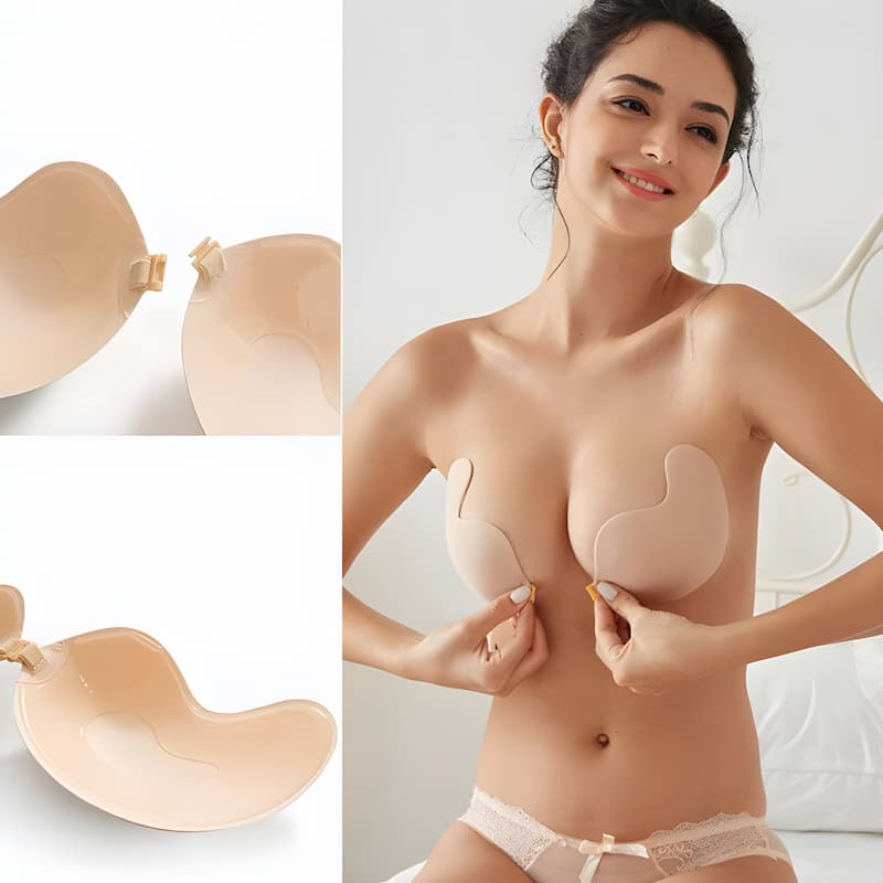 Women's Reusable Backless Strapless Push-Up Sticky Bra