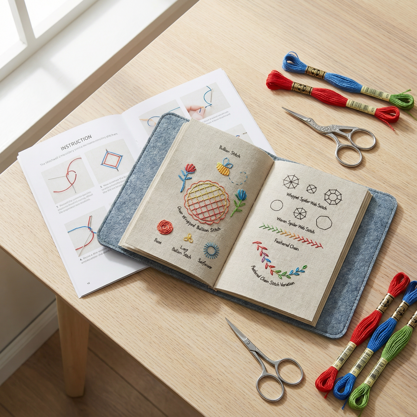 Embroidery | 106 Stitch Designs Step-by-Step Book Set | Practice Using Linen Pages | StitchLibrary