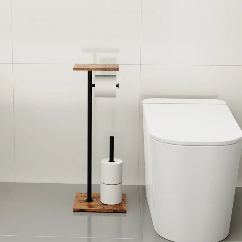 Freestanding Toilet Roll Holder | Tray for Phone and Accessories | Stable Stand | BathBridge