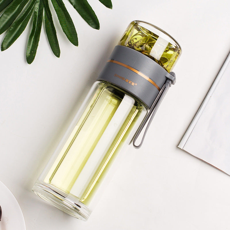 Insulated Reusable Water Bottle with Built-in Tea Infuser for Hot & Cold Beverages