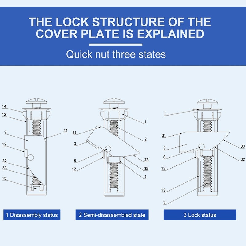 ToiLock - Heavy-Duty Toilet Seat Locking Bolts Set