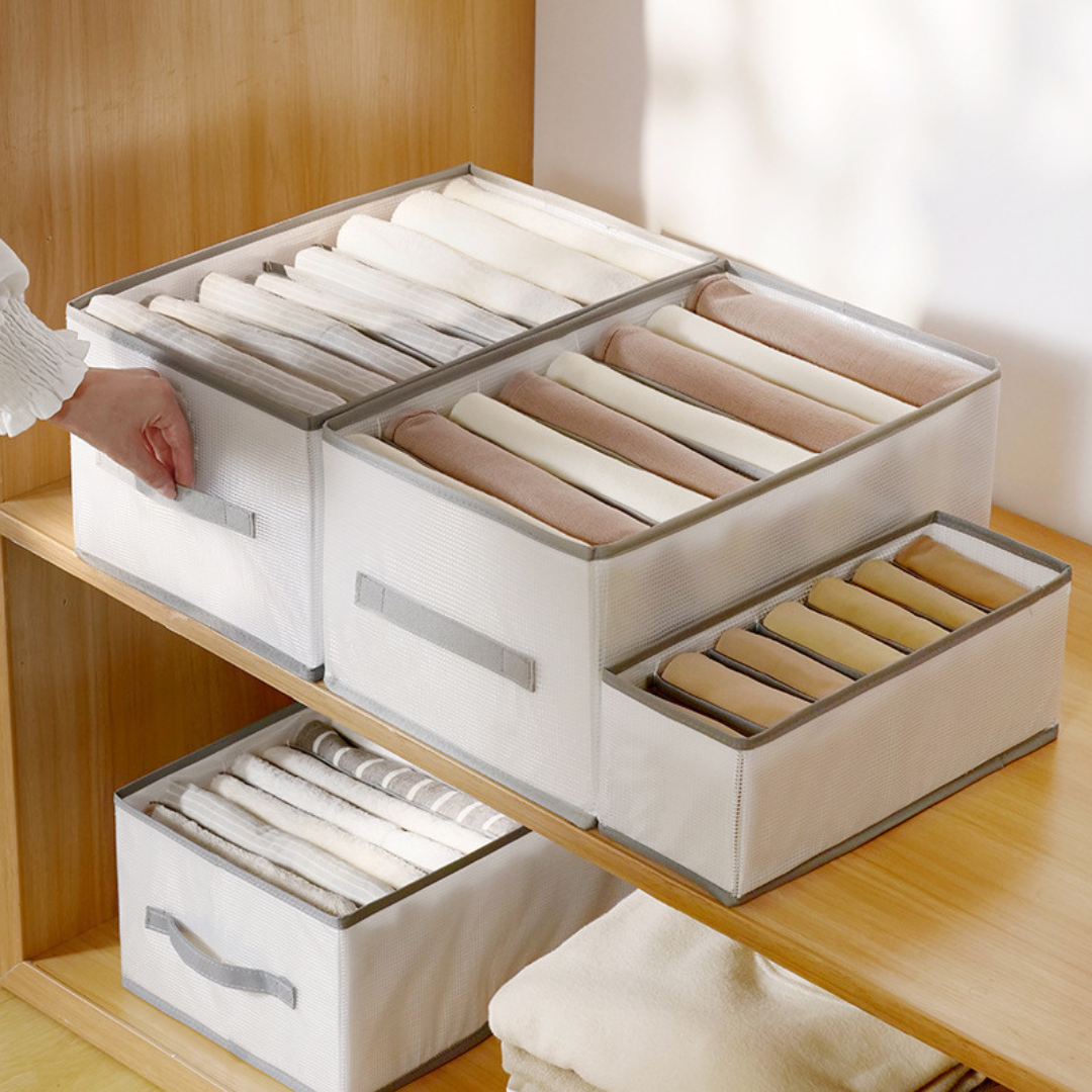 Foldable Clothing Storage Box | Easily Locate All Items | Compartments, Foldable, Sturdy | DrawerCalm