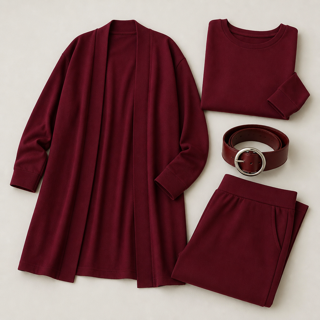 LumeEra™ – Relaxed 3-Piece Lounge Set with Long Open-Front Cardigan