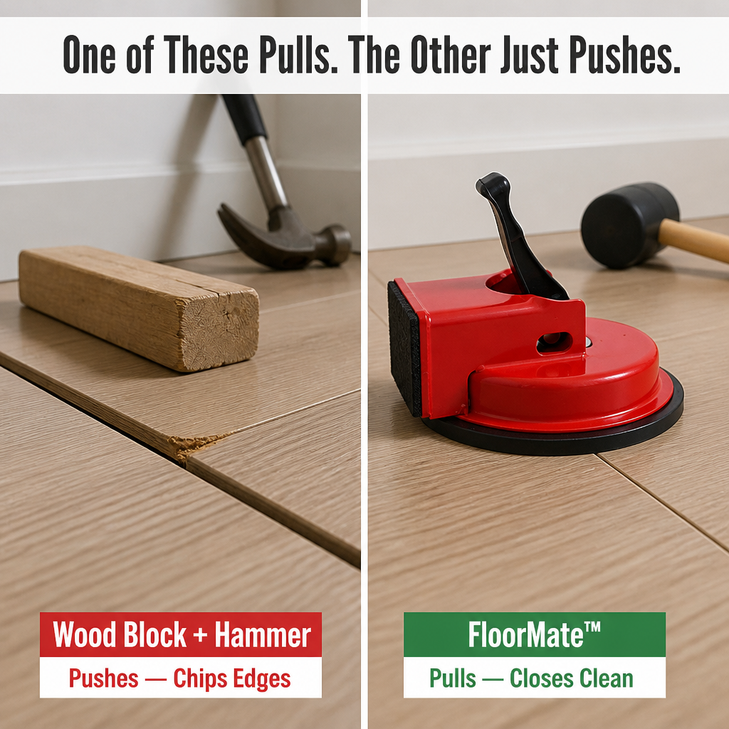 FloorMate™ — Pull Floorboards Tight and Erase Every Gap Without Damaging a Plank