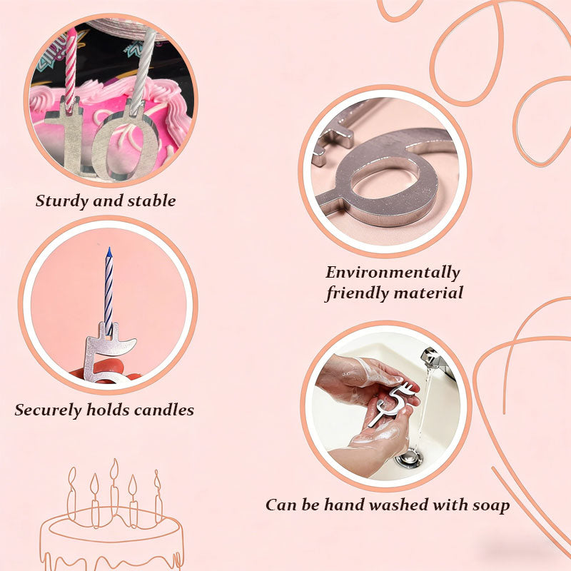 Digital Candle Holder Set — Make Every Cake a Sparkling Star of Celebrations