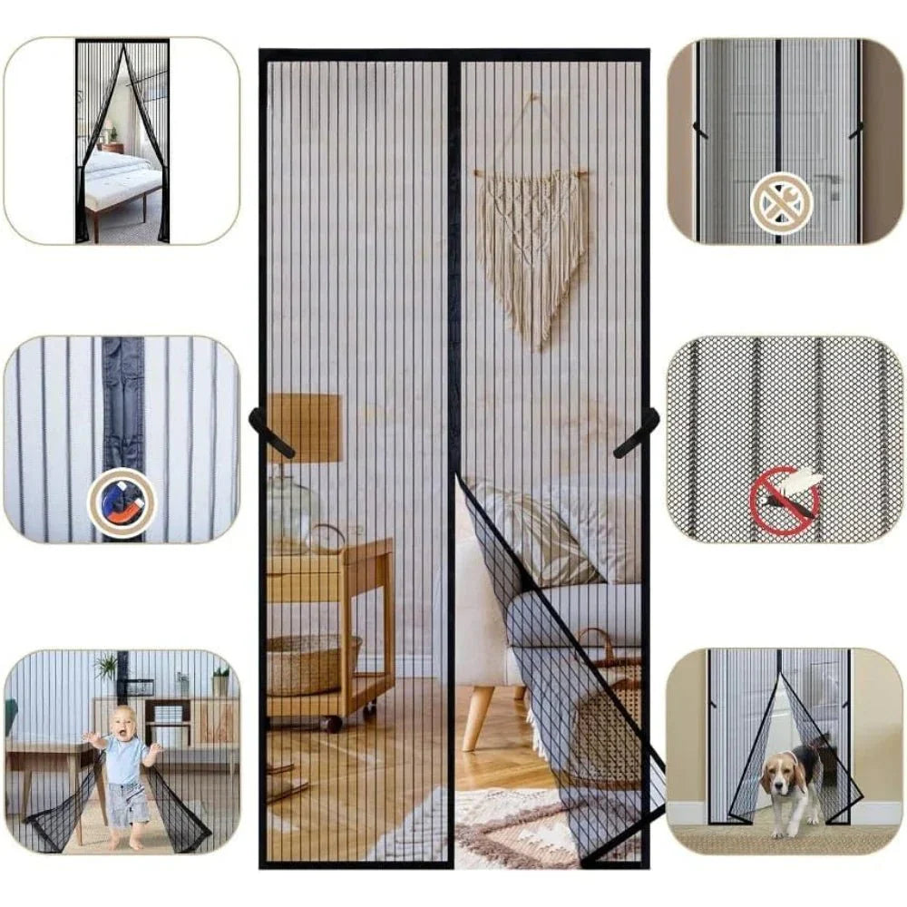 Door Gate | Magnetic Insect Screen Curtain for Doors | Automatic Magnetic Seal | BugBarrier