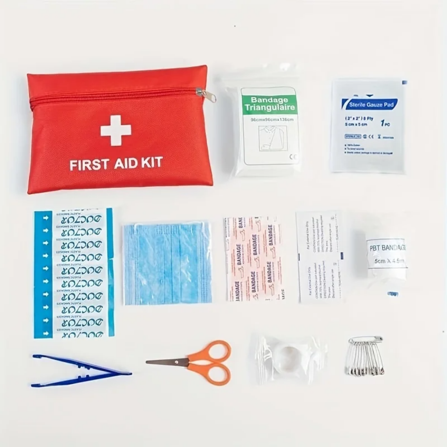First Aid Kit for Outdoor Activities and Vehicle Emergencies