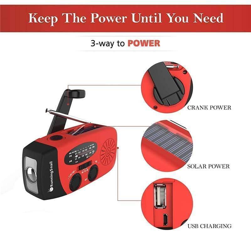 Hand Crank Emergency Radio with Flashlight and Battery Charger