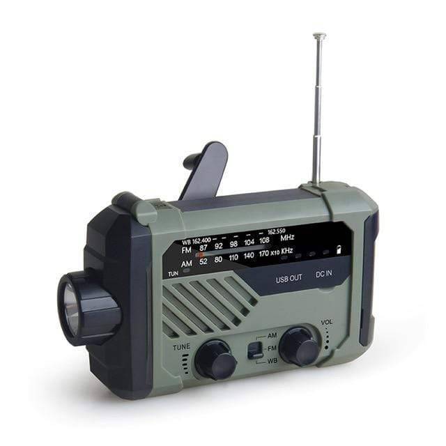 Hand Crank Solar Radio with Flashlight and Power Bank for Emergencies