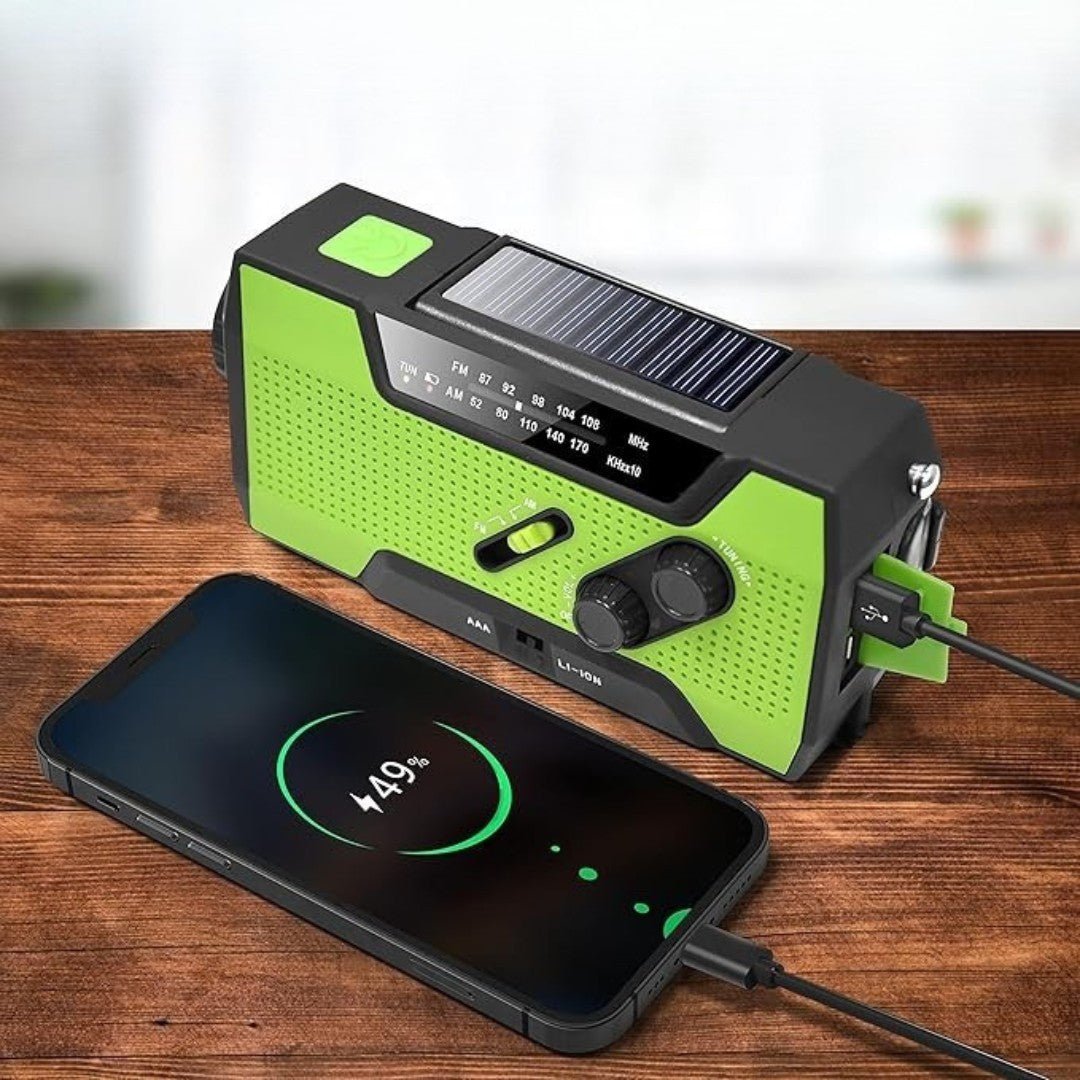 Hand Crank Weather Radio with Solar Power and 4000mAh Battery