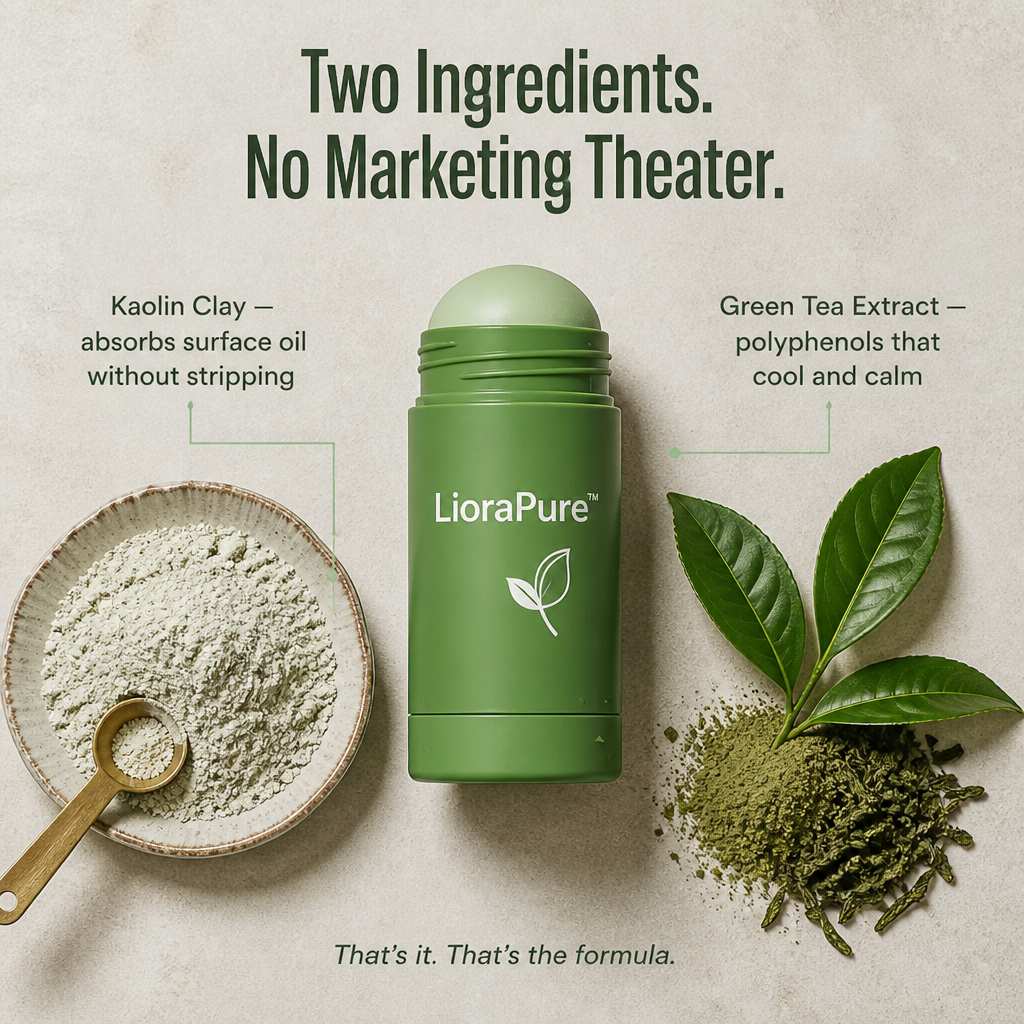 LioraPure™ — Sweep On Green Tea Clay In 30 Seconds, Rinse Off In 10