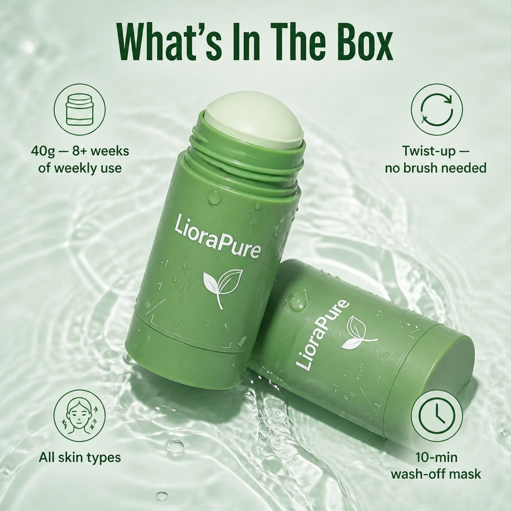 LioraPure™ — Sweep On Green Tea Clay In 30 Seconds, Rinse Off In 10