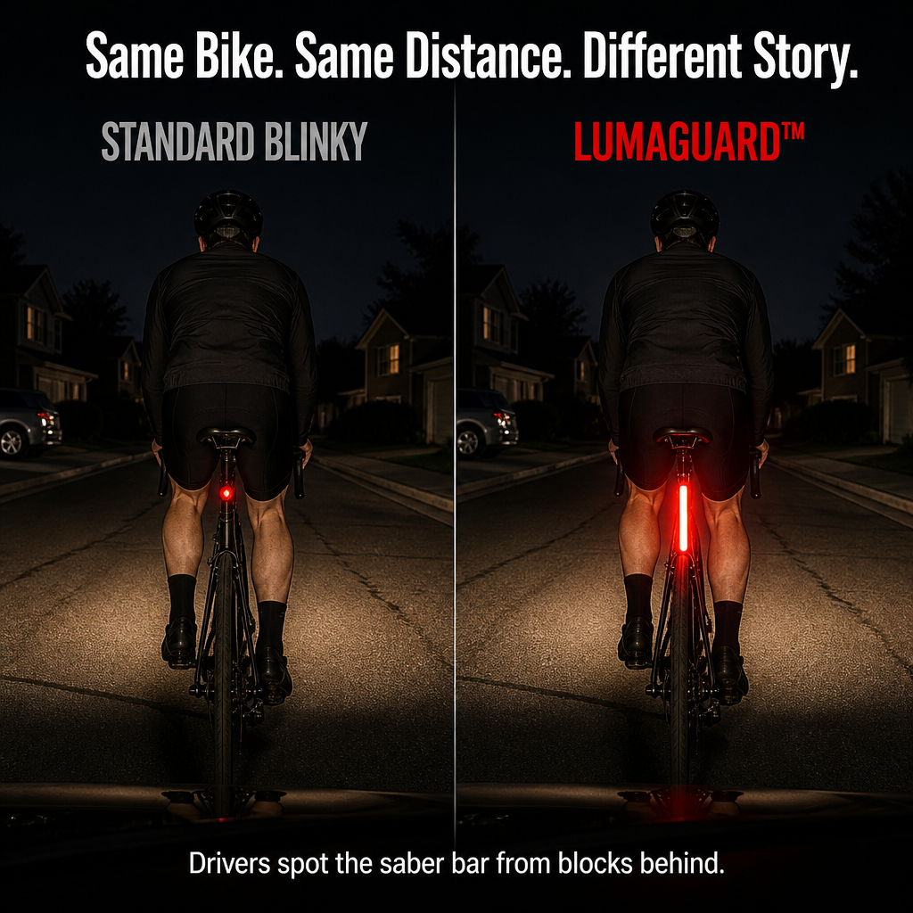 LumaGuard™ — Turn Your Seatpost Into a Glowing Saber Drivers Can't Miss