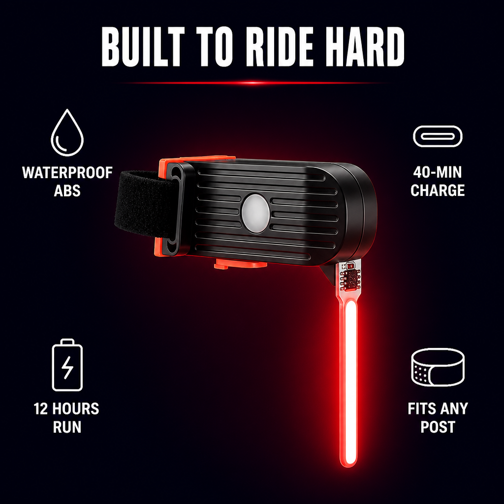 LumaGuard™ — Turn Your Seatpost Into a Glowing Saber Drivers Can't Miss