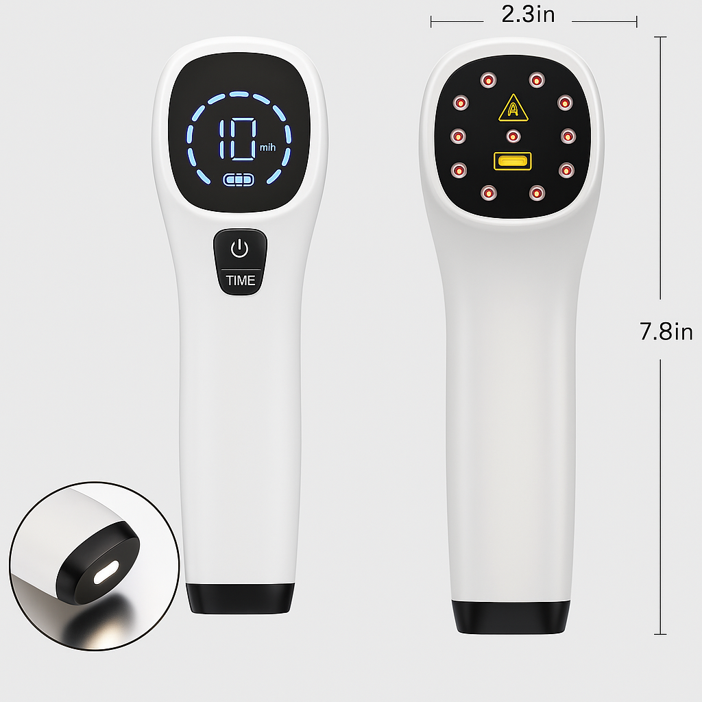 Pain Relief Device with Deep Tissue Red Laser Therapy