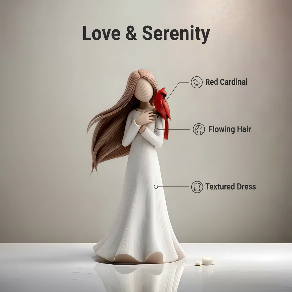Cardinal Remembrance Love and Serenity Figurine for Home Decor & Memorials