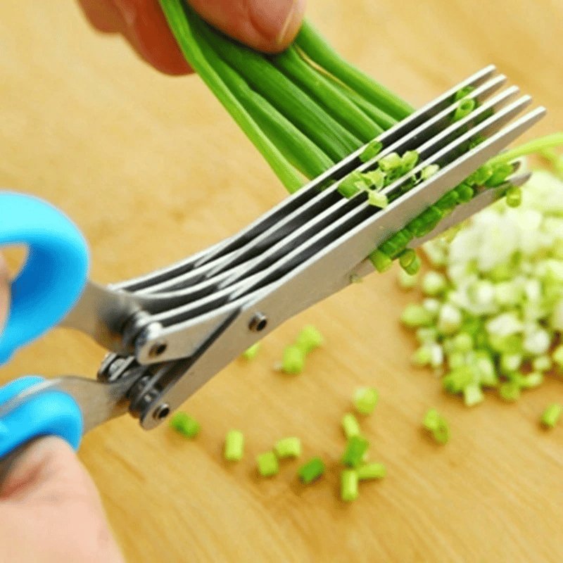 SliceMate 5-Blade Herb Scissors for Kitchen Food Preparation