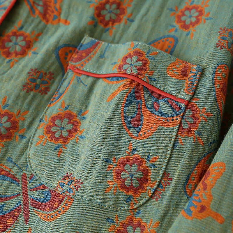 Ownkoti Vintage Butterfly Print Cotton Loungewear Set - image 3