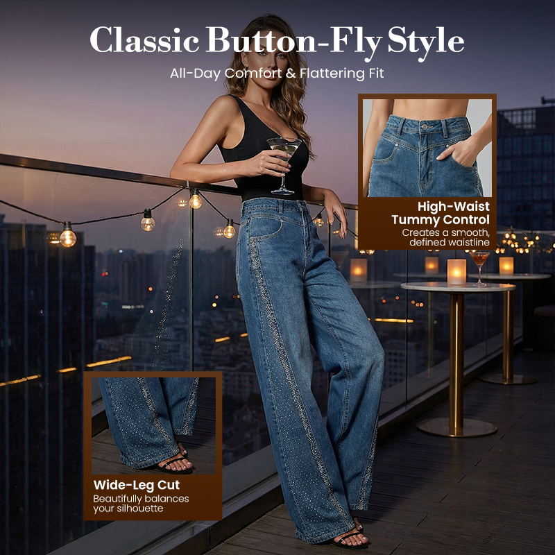 DivineLux™ Rhinestone Jeans — Sculpt Your Curves, Spark Confidence, and Feel Unstoppable All Day