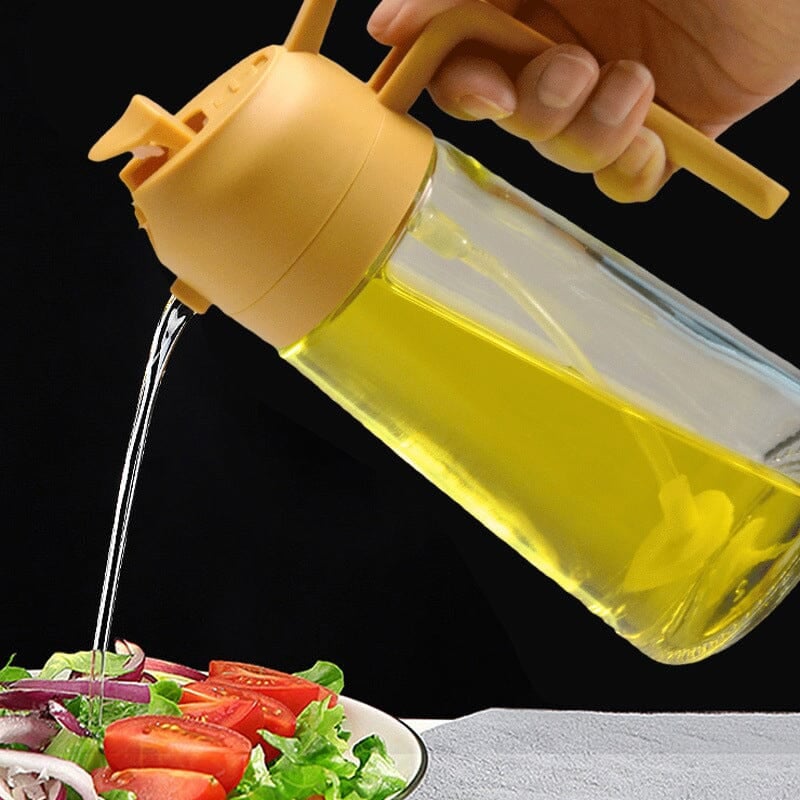 Dual-Function Glass Oil Dispenser and Sprayer for Kitchen Applications