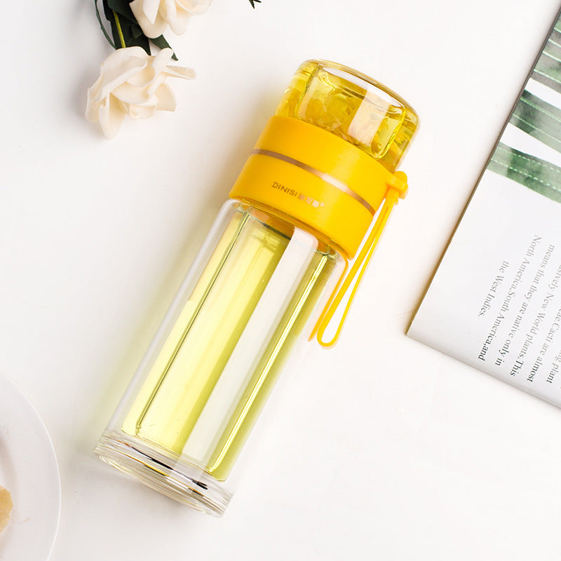 Insulated Reusable Water Bottle with Built-in Tea Infuser for Hot & Cold Beverages