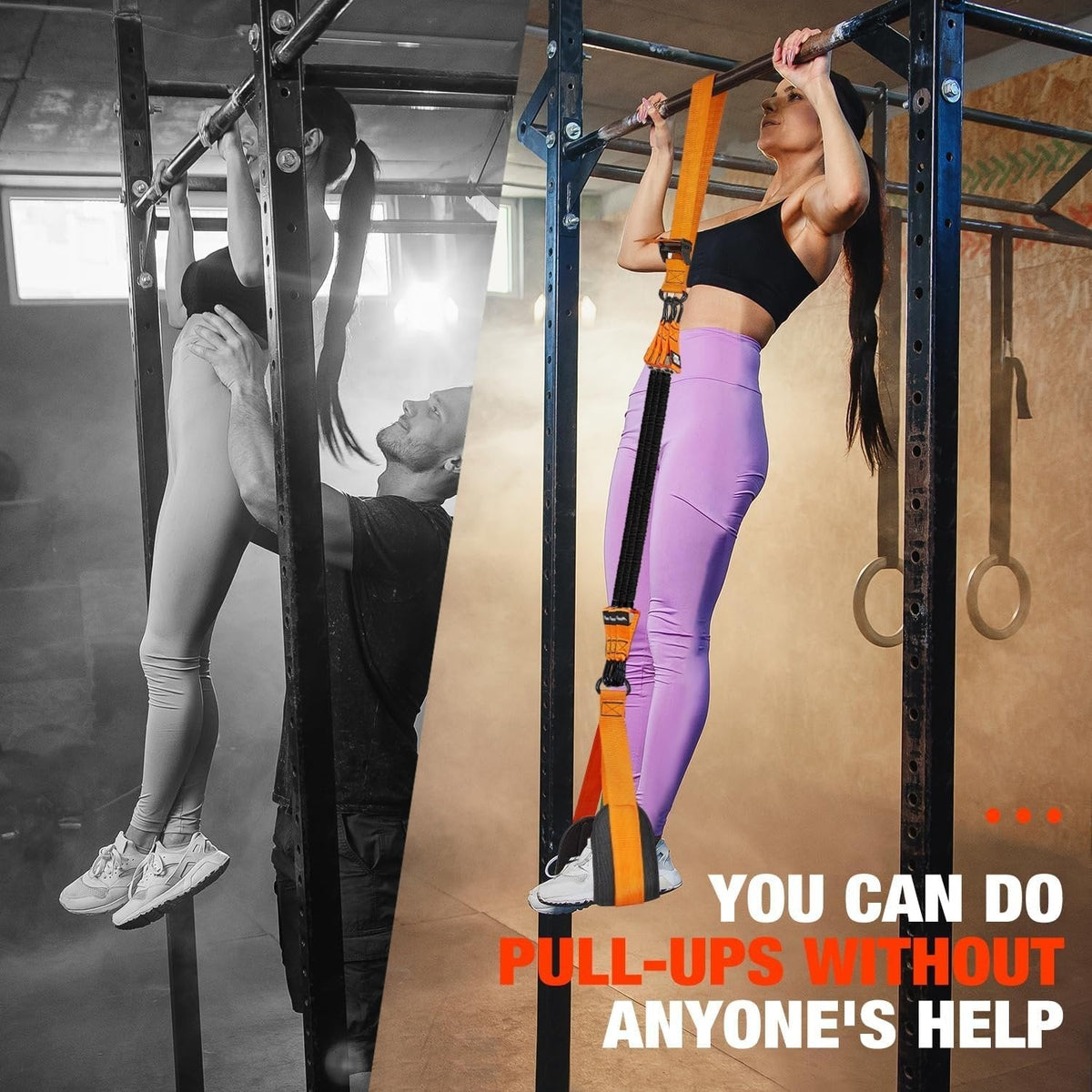 Pull-up assistance band with double foot system