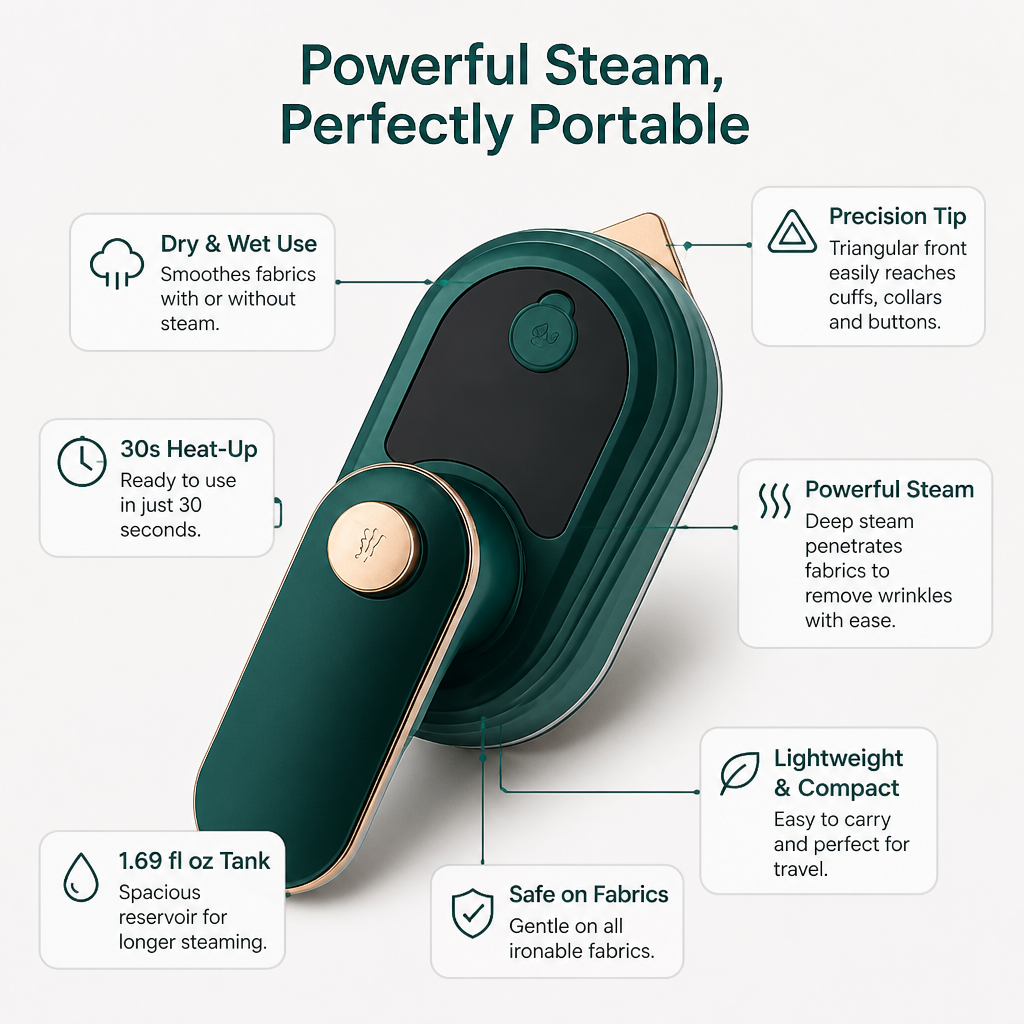 VestaPress — Look Flawless Instantly with Precision Steam Power Anywhere