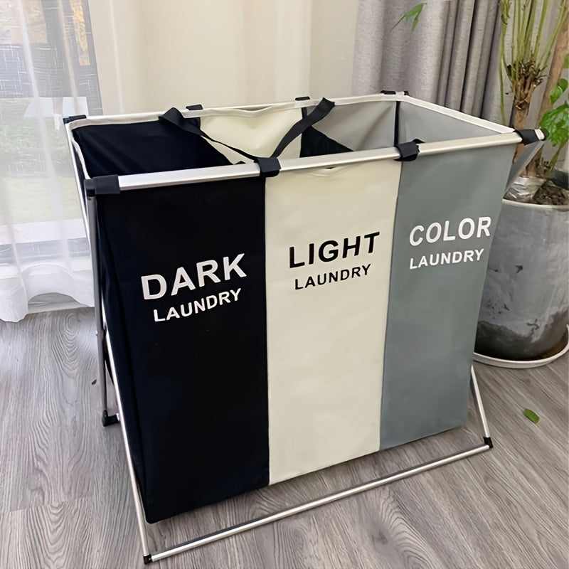 Collapsible Laundry Sorter with 3 Compartments