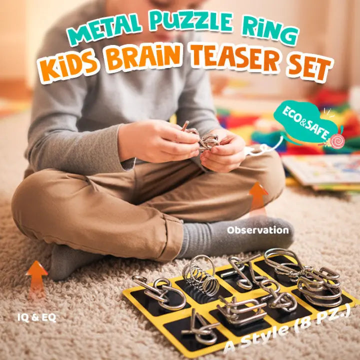Interlocking Metal Puzzle Collection — Ideal for Christmas & Game Nights 8-Piece Set