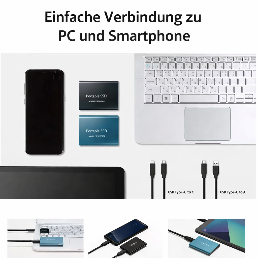 External Storage | Portable SSD 128GB | USB 3.1 & USB-C | Ultra-Compact | Shock-Resistant Design | DataVault
