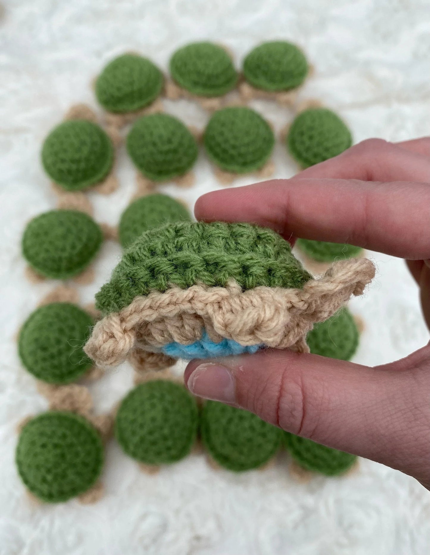 Turtle memory game (crocheted finished product)