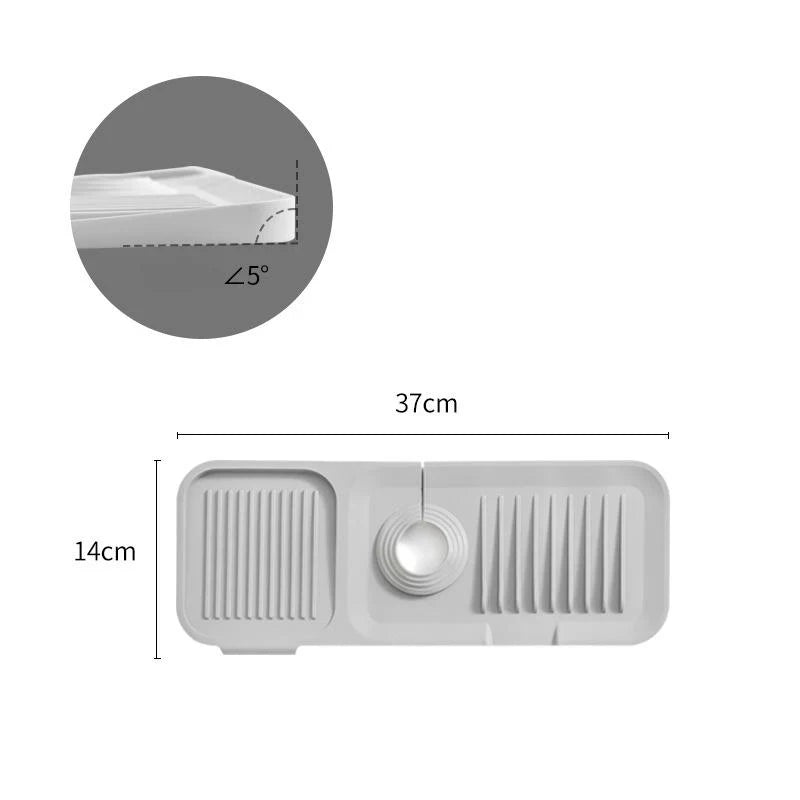 HydraGrip — Sink Splash Guard Mat with Drain Tray for Kitchen & Bathroom