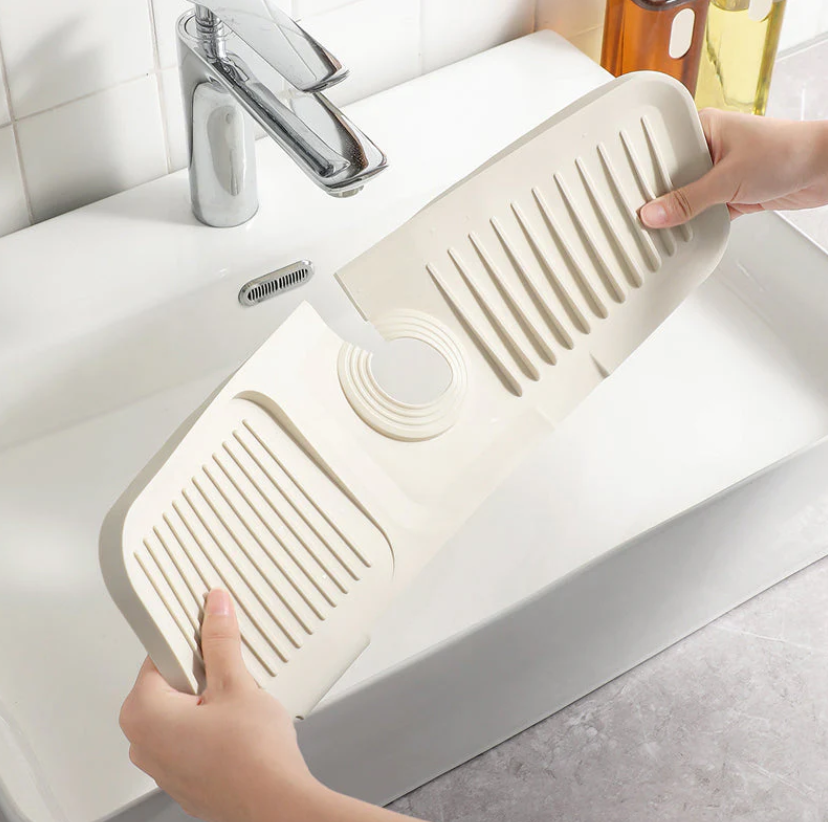 HydraGrip — Sink Splash Guard Mat with Drain Tray for Kitchen & Bathroom