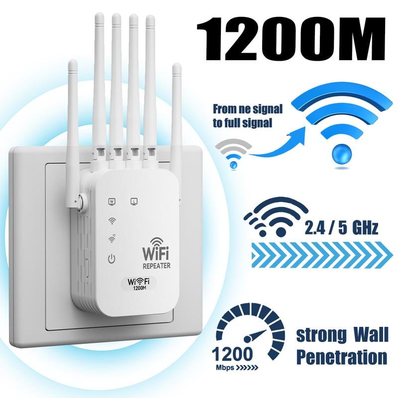 6-Antenna Dual Band WiFi Extender Booster for Home & Gaming