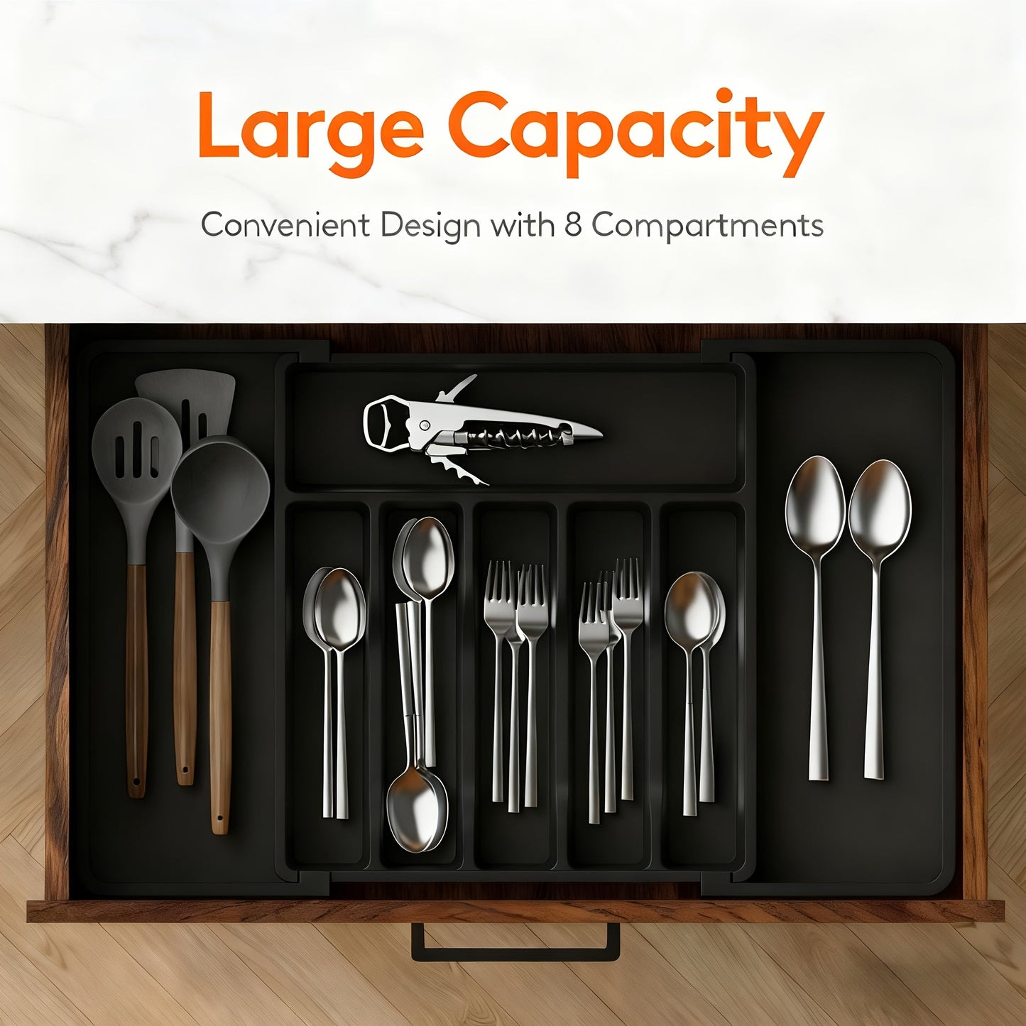 Expandable Cutlery Tray 13–22 inches