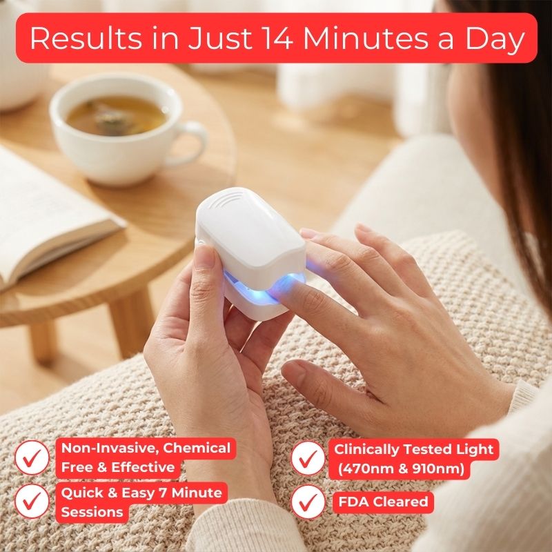 Nail Care Device with Blue and Near Infrared Light for Fungal Treatment