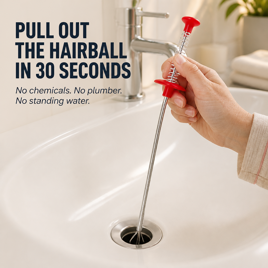 DrainMaster™ — Pull Out the Nastiest Hair Clogs Without a Plumber